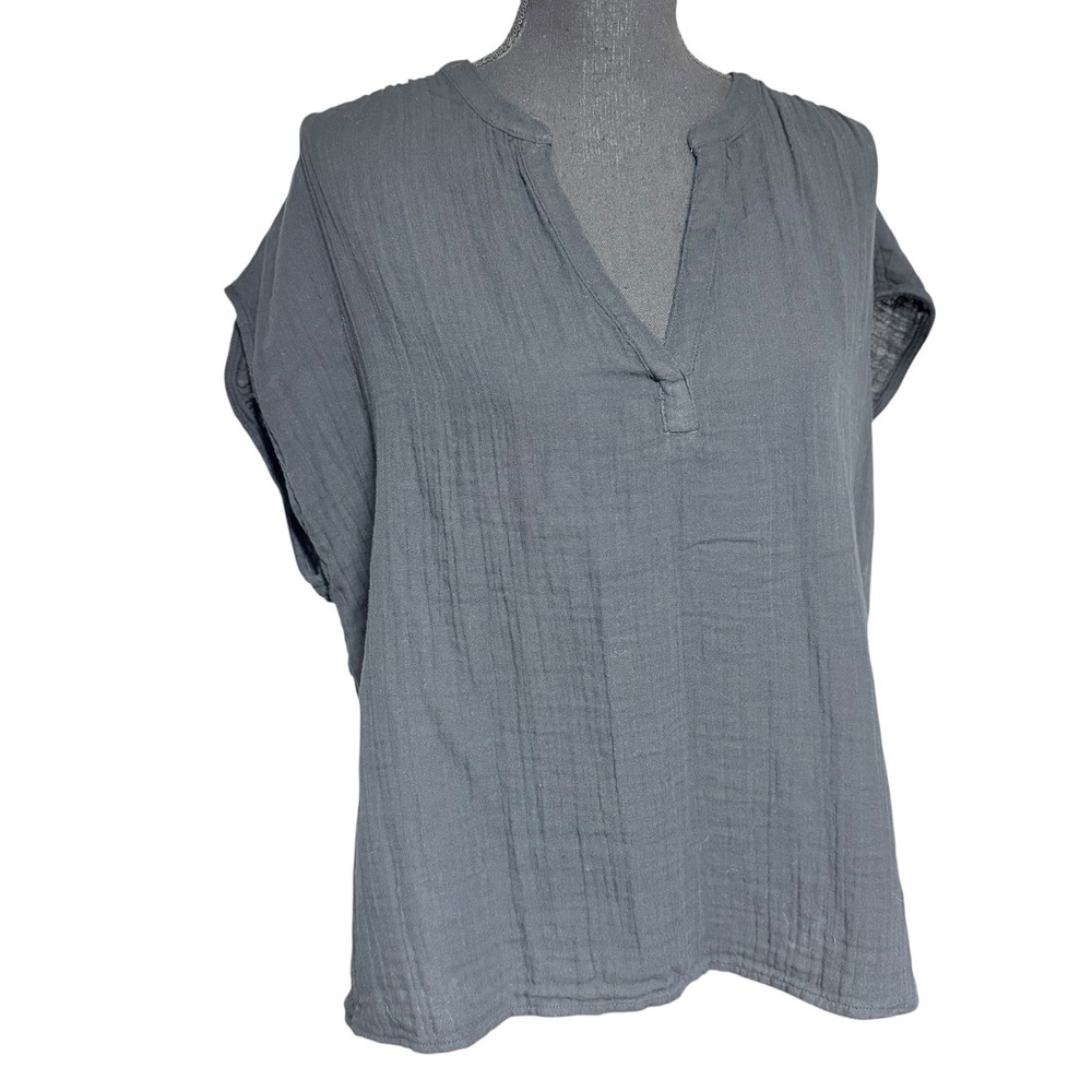 Old Navy Black Double Gauze Notch Neck Dolman Top - Tall